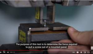 Trespa test 3 Resistance to Fixing Test