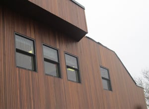 Ipe vertical wood rainscreen at Coast Guard