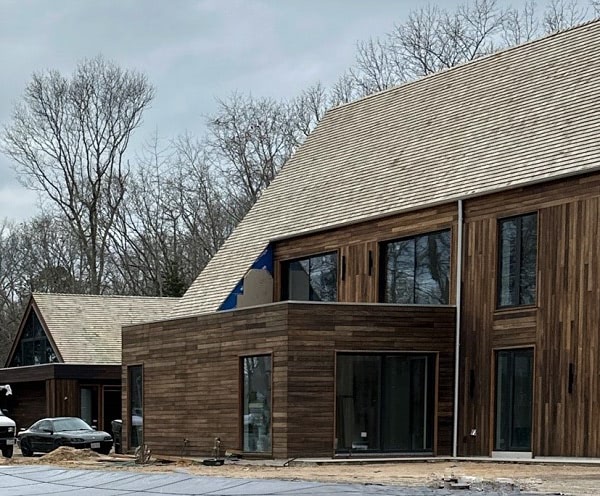 Vertical and Horizontal Thermally Modified Hem Fir rainscreen siding