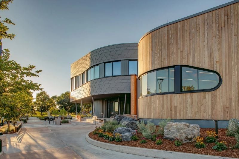 Vertical installation of Thermally Modified White Ash wood siding