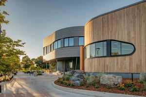 Vertical installation of Thermally Modified White Ash wood siding