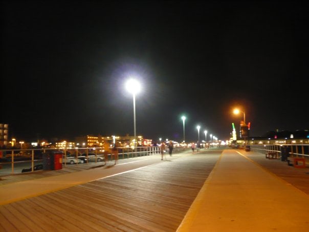 Wildwood NJ Ipe wood Boardwalk at night