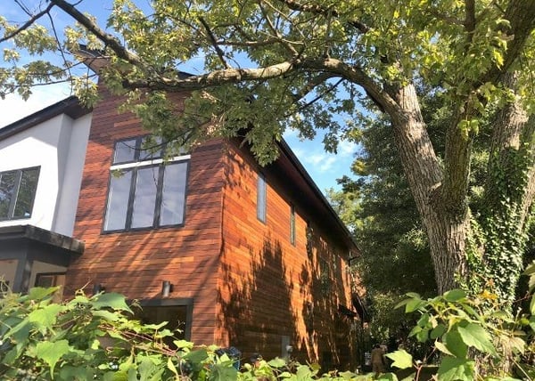 Wood outside corners featured on rain screen design build project