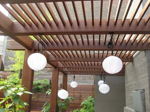 Ipe rooftop deck, pergola, posts, beams in NYC