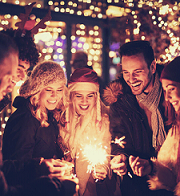 christmas rooftop sparklers