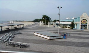 Ipe decking on Ocean Beach boardwalk New London, CT