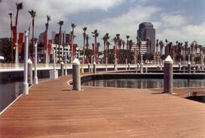 Ipe decking at docks and floats Long Beach California