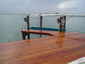 Cumaru decking on dock in Florida