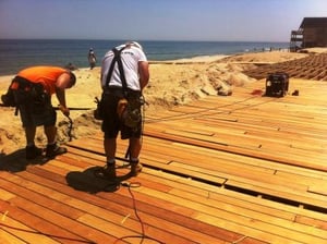 Garapa wood decking on New Jersey boardwalk