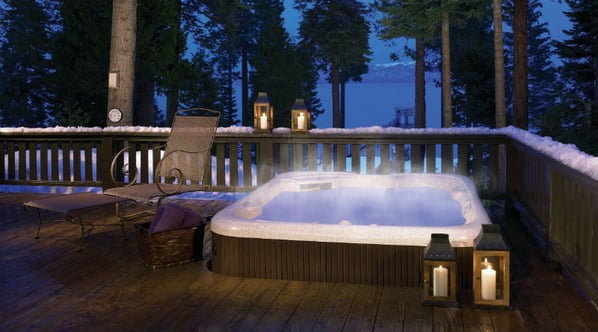 hot tub deck winter