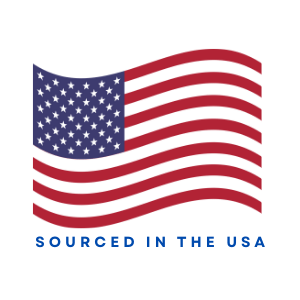icon of American flag with text Source in the USA