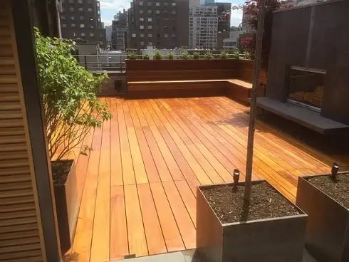 Garapa Rooftop Deck in process by Organic Gardener, New York City