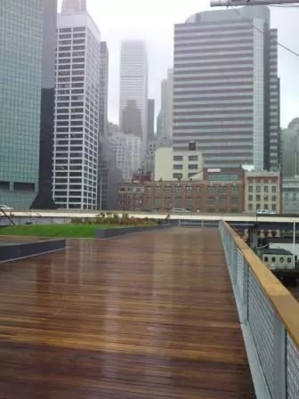 Cumaru hardwood decking and lumber at Pier 15 NYC by Mataverde Decking