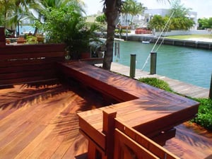 Cumaru deck with built-ins