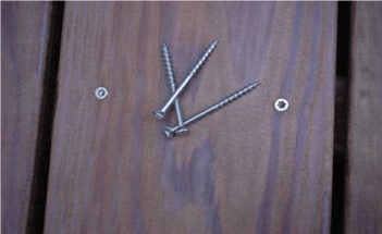 Thermowood face screw decking installation