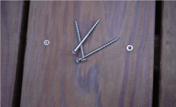 Thermowood face screw decking installation