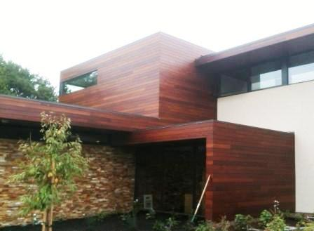 FSC Machiche wood rainscreen in Los Altos, CA