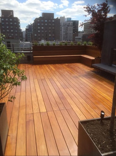 Mataverde hardwood decking installs beautifully with the Eurotec rooftop deck system