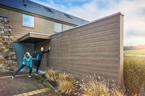 pura NFC siding wood decor on home and privacy wall