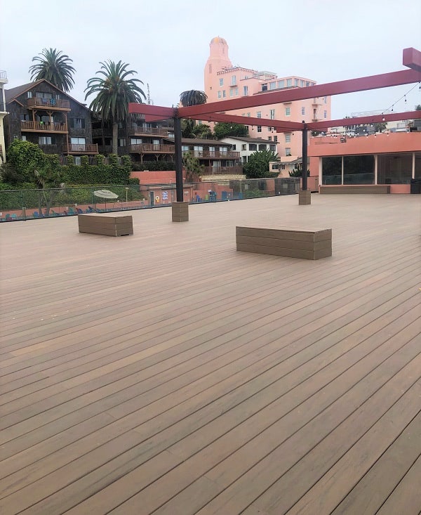 renovated rooftop deck on oceanfront hotel in San Diego