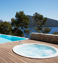 rooftop hot tub wood deck