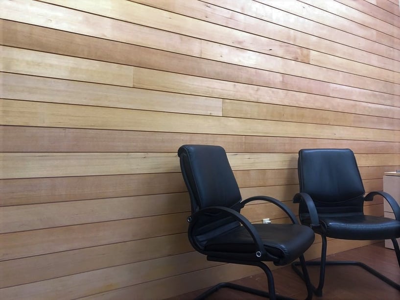 thermally modified hemlock cladding may be used indoors or outdoors