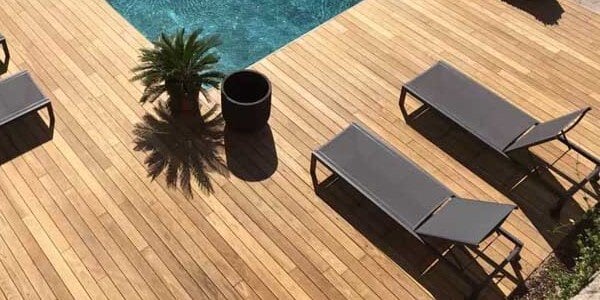 thermowood ash decking around a pool thumbnail