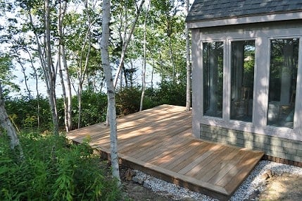 Garapa Wood Decking Featured in Maine Cabin