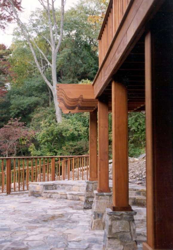 Ipe Porch Columns and Trellis by Mataverde Decking