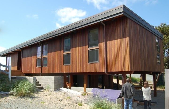 Ipe Siding Vertical Wood Rain Screen in Manzanita Oregon